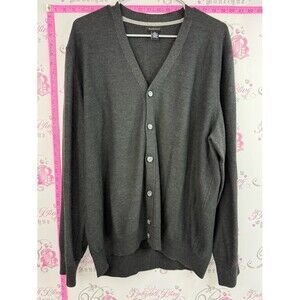 Van Heusen cardigan charcoal black dark Gray V-Neck Button Cardigan
